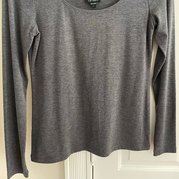 W BY WORTH Scoop Neck Long Sleeve T-Shirt NWOT - Picture 2 of 6